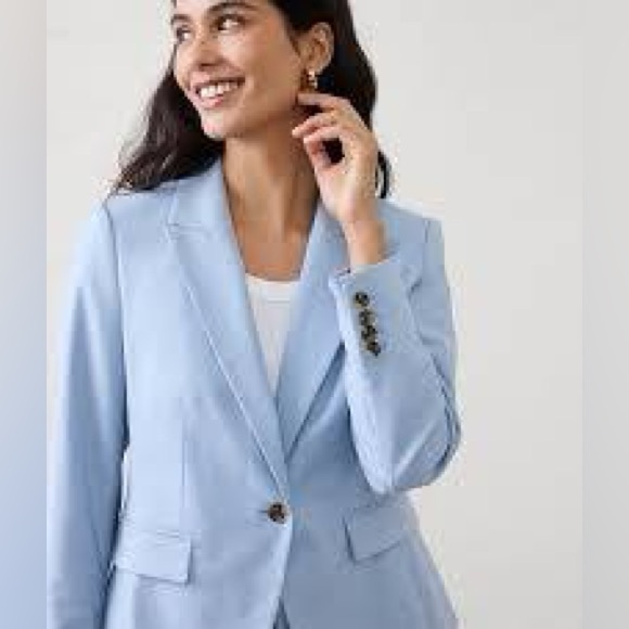 Banana Republic Factory Jackets & Blazers - Banana Republic Factory Size 4 Baby Blue Washable Blazer NWT